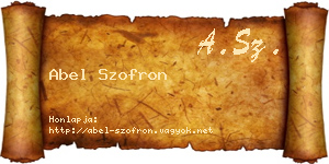 Abel Szofron névjegykártya